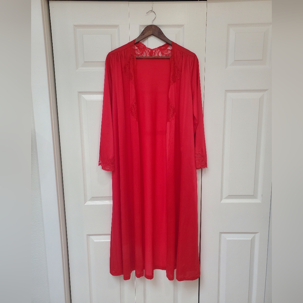 Vintage Red Olga Nightgown sz M
